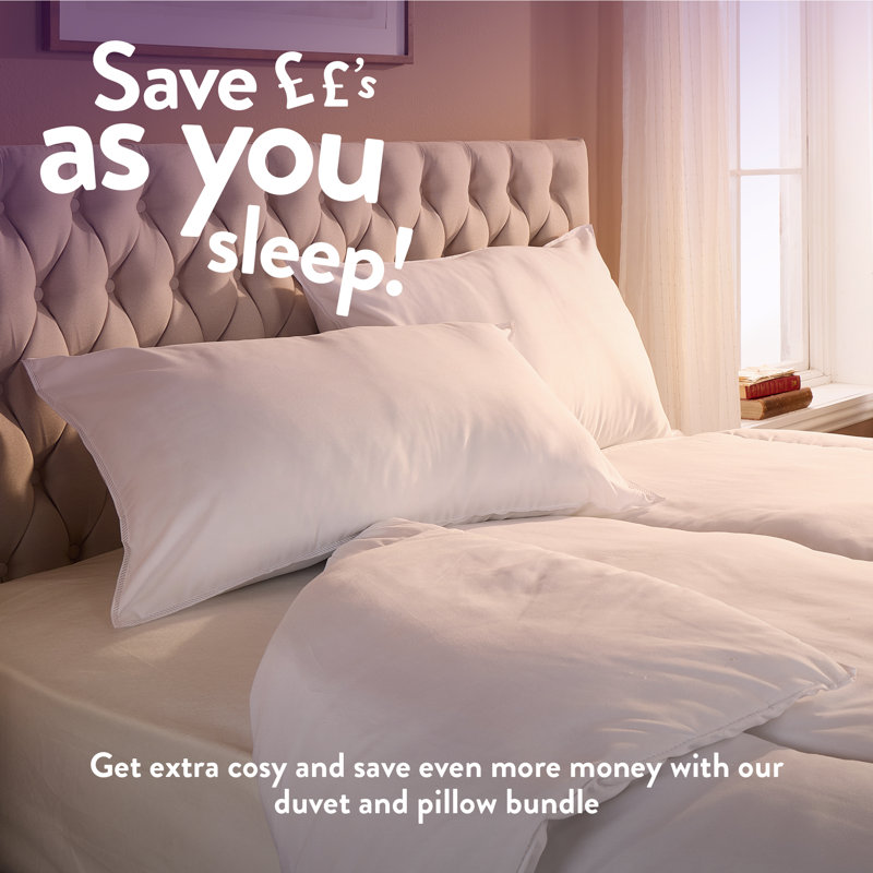 Feels Like Down 13.5 Tog Winter Duvet with 2 Medium Support Back Sleeper Pillows, Kingsize