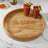 Seasonally Script Engraved Acacia Wood Round Serving Tray