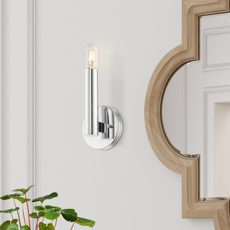 Applique murale en acier Marissah, Chrome poli
