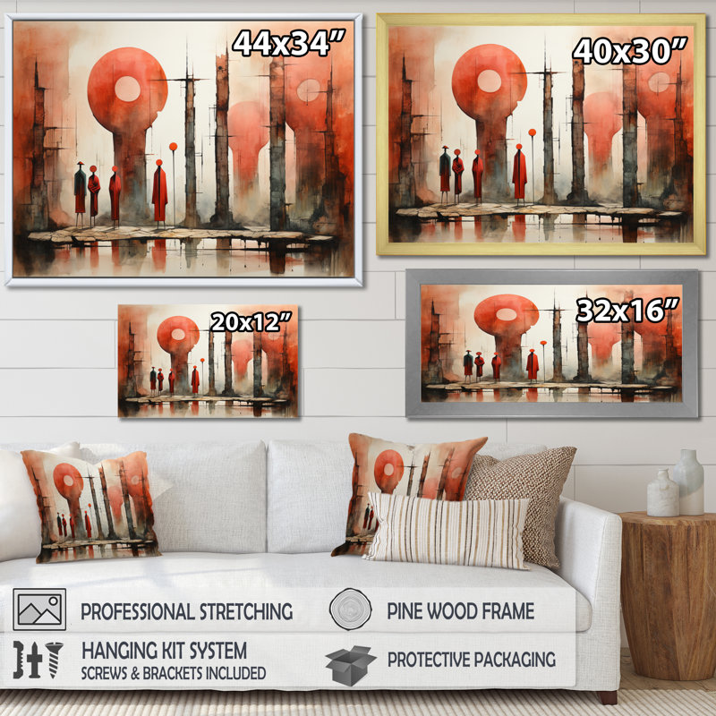 Coral Black Mexico Art The Offrant III, reproduction d'art sur toile, H 12 po x l 20 po, Cadre flottant noir