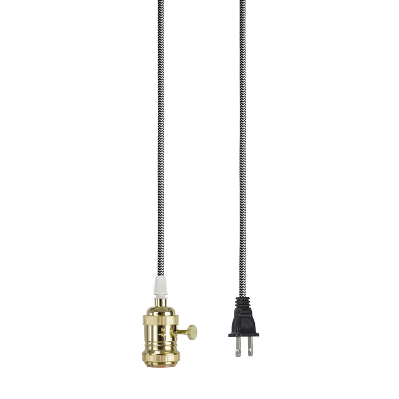 1 - Light Single Pendant, Black/White