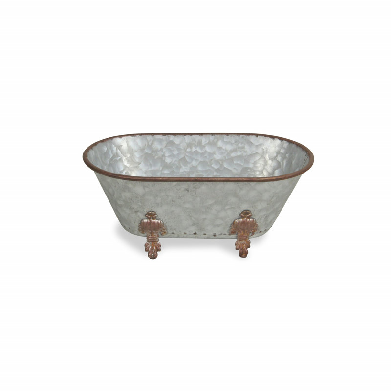 Sculpture de baignoire en métal galvanisé Swanner, H 5 po x l 12 po x P 6,5 po, Métal martelé