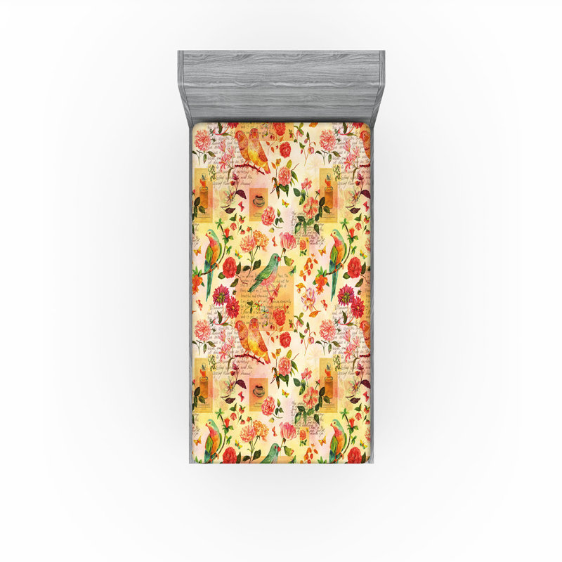Drap-housse romantique Ambesonne, Drap-housse de taille simple