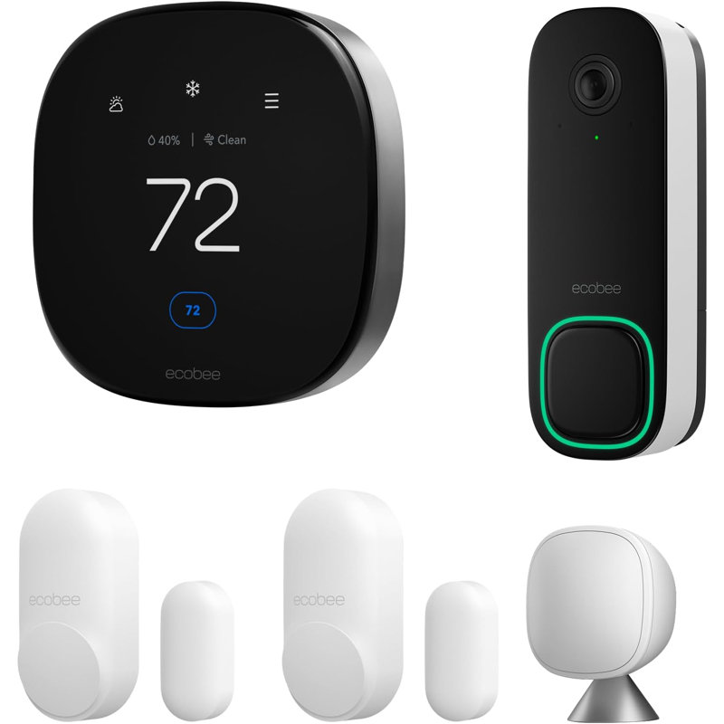 Total Security and Savings Bundle with Smart Doorbell Camera (Wired), SmartSensor for Doors and Windows, and Smart Thermostat Premium
