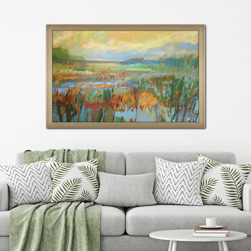 Marsh In May par - Peinture, Encadrement champagne, H 21,5 po x l 27,5 po x P 0,75 po