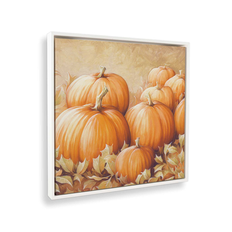 «Pumpkin Patch» par Dogwood, L 36 x H 36, Blanc, Toile avec cadre