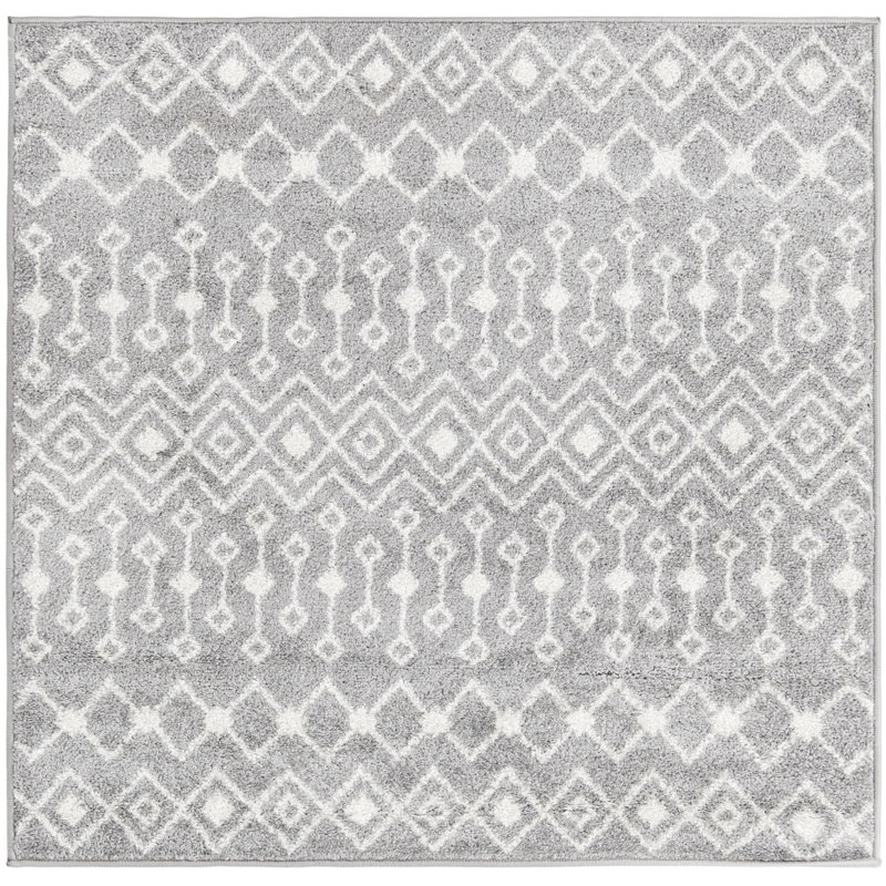 Somerville Geometric Indoor Rug, Square 4'1", Gray