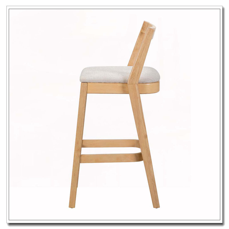 Tabouret en bois d'hévéa, Naturel