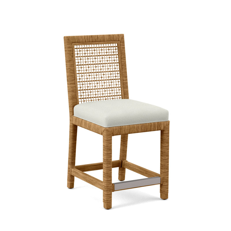 Tabouret de comptoir 24 po Scotia Glinda, Miel, Rayures perle; 0206-85
