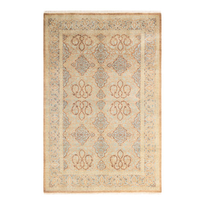 Tapis unique noué à la main Ulog Mogul Ulund - brun / gris / rouge, 4 pi 3 po x 6 pi 5 po