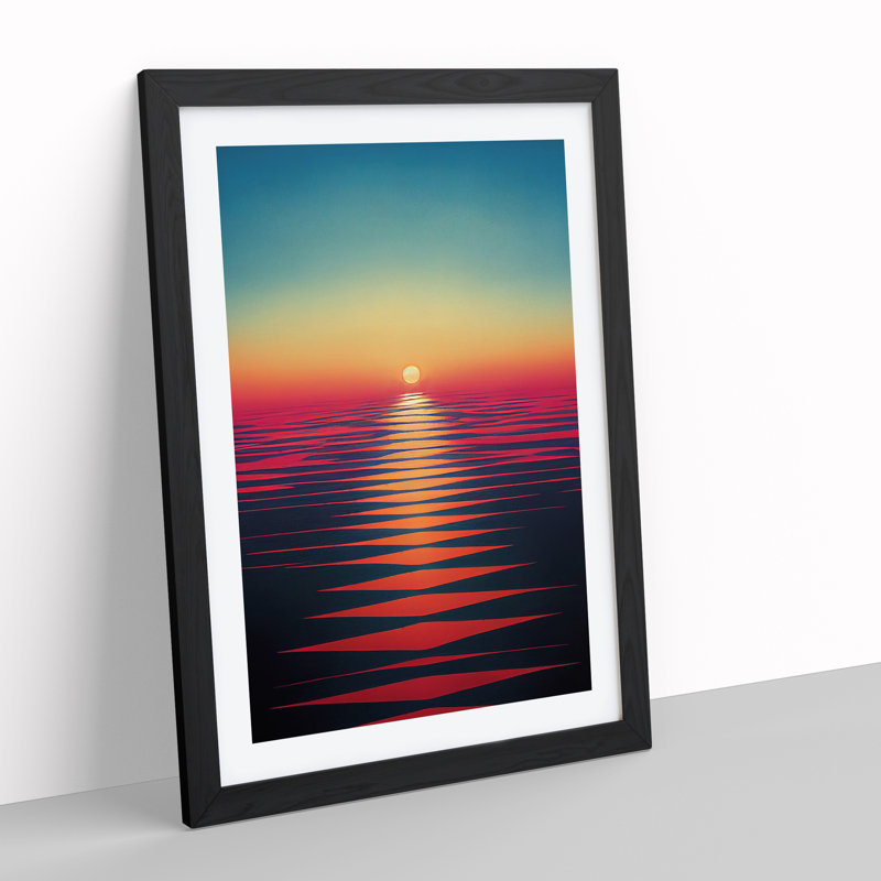 Phenomenal Ocean Sunset - Print, 66cm H x 48cm W, White, Black Picture Frame