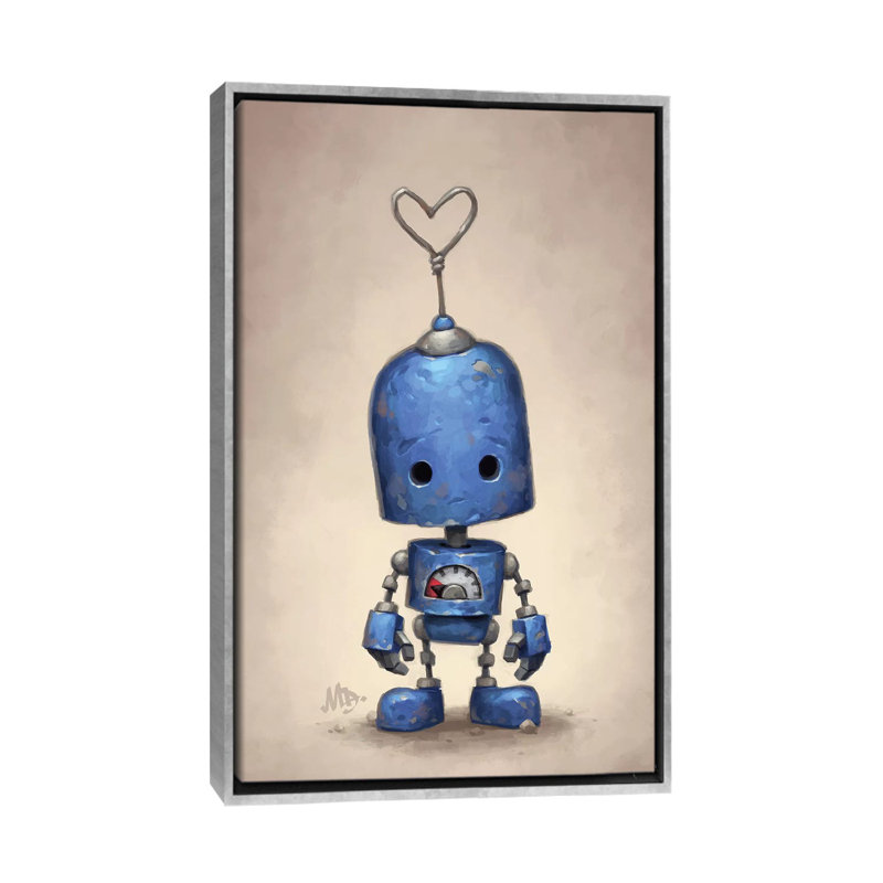 Décoration murale bleue pour enfants, H 60 po x l 40po x P 1,5 po, Toile avec cadre argenté