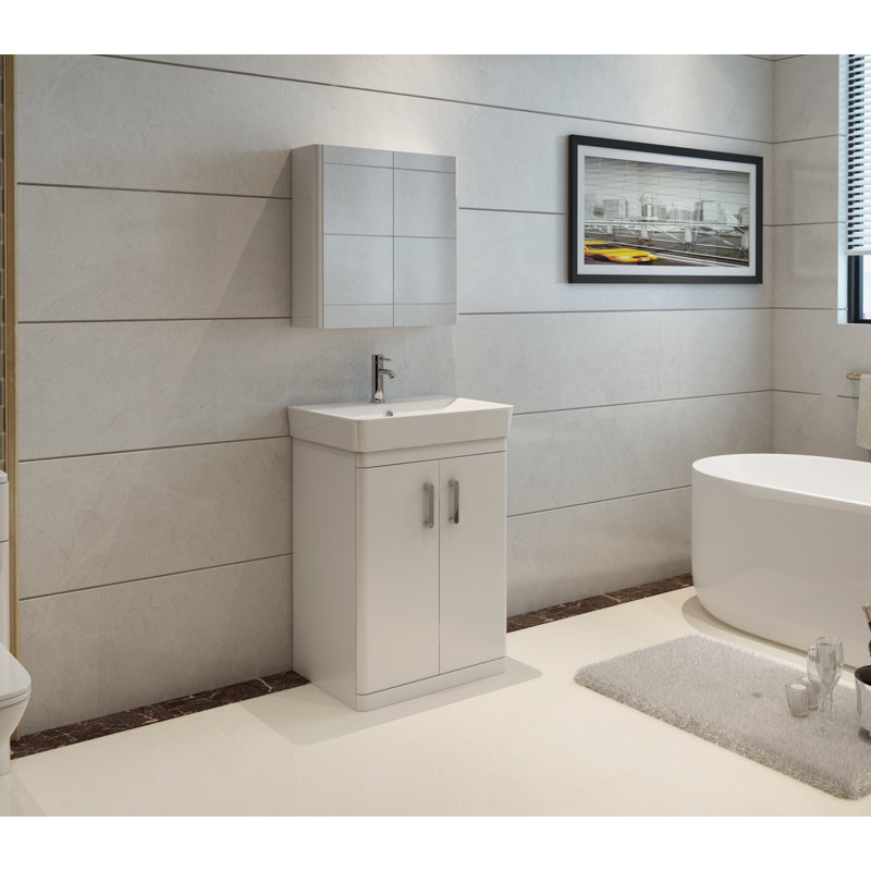 Solar 600mm Single Bathroom Vanity with Integrated Ceramic Basin