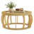 Rattan Solid Wood Round Coffee Table, Curved Legs Boho Accent Table