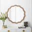 Miroir mural rond en bois 23,62 pouces