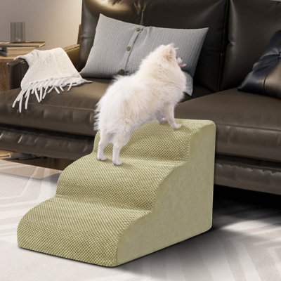 Dog Stairs For Small Dogs – Soft High-density Foam Steps, Extra-wide Non-slip Ramp For Couch Or Bed, Ideal For Senior, Injured Dogs & Small Cats