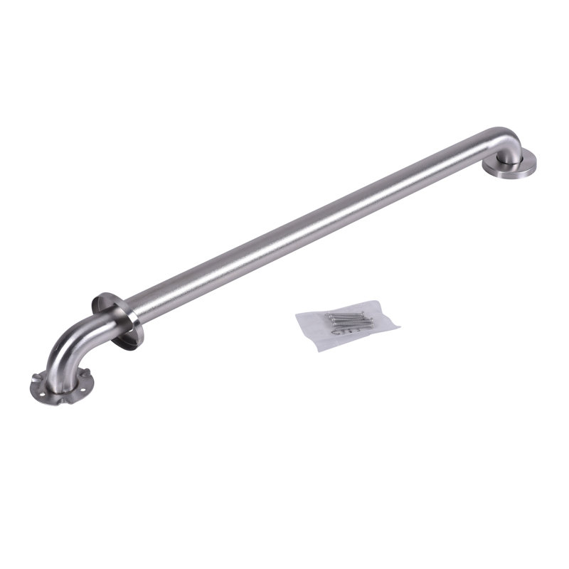 Stainless Steel Grab Bar with Concealed Flange, Peened Stainless Steel, 32" W