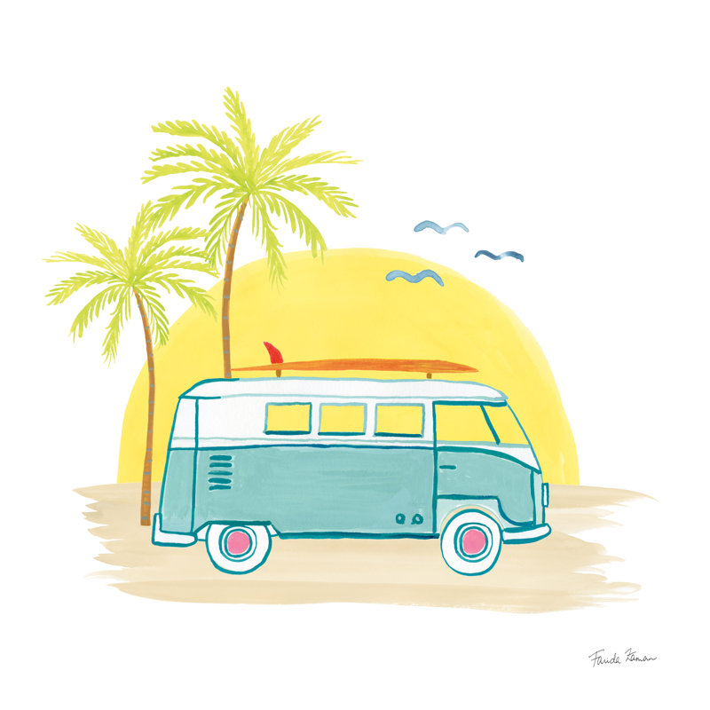 Beach Cruiser I by Farida Zaman - Wrapped Canvas Painting, 51cm H x 51cm W