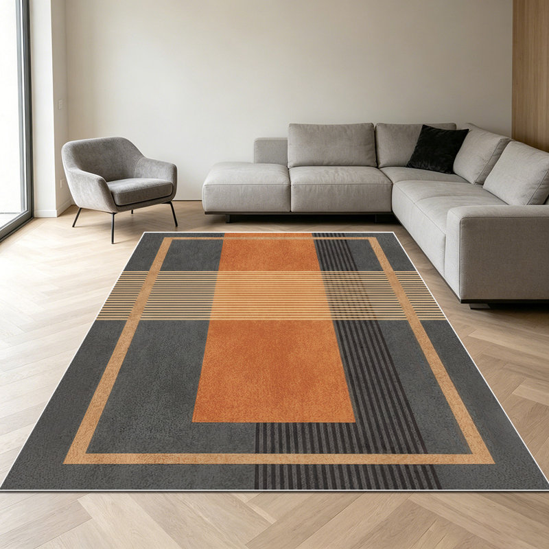 1PC Modern Geometric Striped Block area rugs for Living Room, Soft and Comfortable, Suitable for all seasons, easy-to-maintain, machine washable Indoor floor mat, Under Table Farmhouse suitable for dining room, bedroom, home office, entryway, balcony