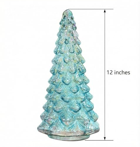 Arbre de Noël en verre coloré avec décorations de Noël