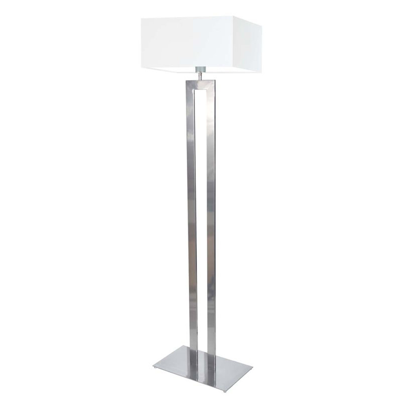 Arsh 161cm Traditional Floor Lamp, White, Silver