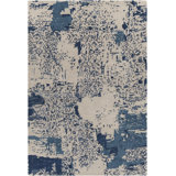 Rupec Patterned Contemporary Beige/Blue Area Rug