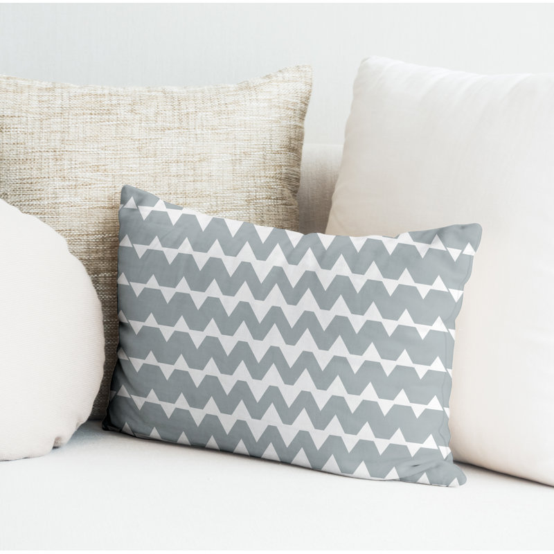 Housse et insert de coussin rectangulaire en polyester pour l'intérieur et l'extérieur, gris
