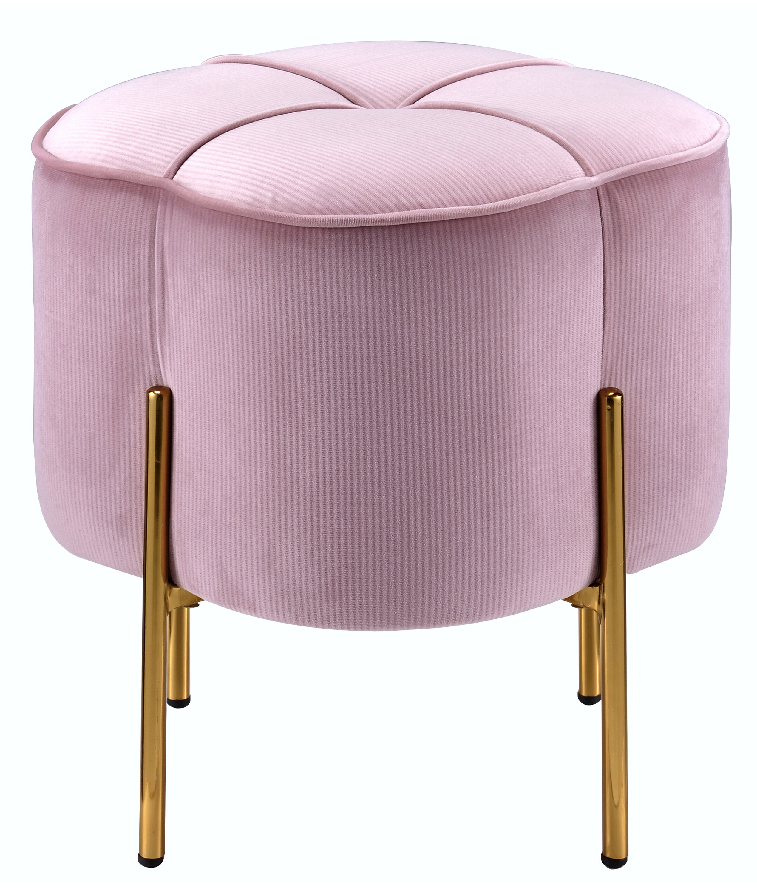 Mercer41 Yasmine Blush Pink Round Ottoman | Wayfair