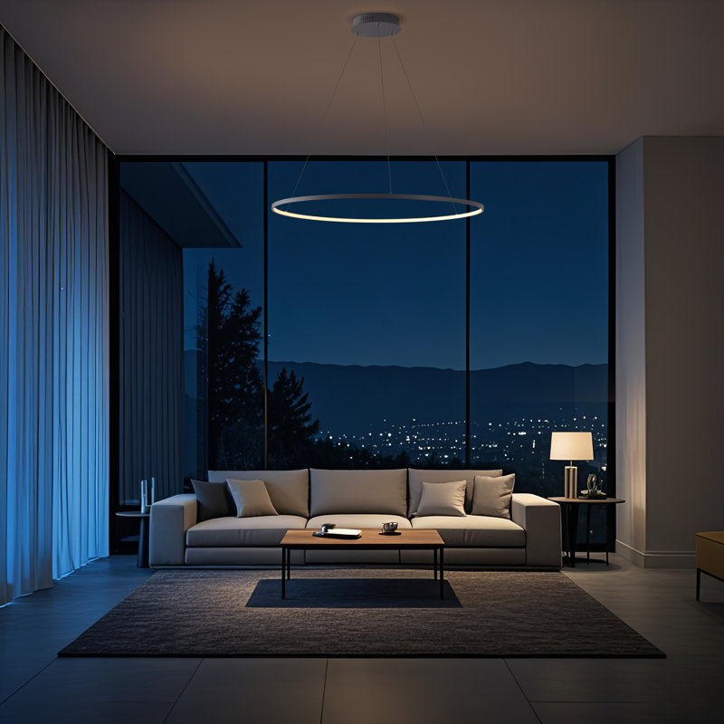 Odin 1-Light LED Unique / Statement Chandelier, 0.75" H x 34.88" W x 34.88" D, Gray