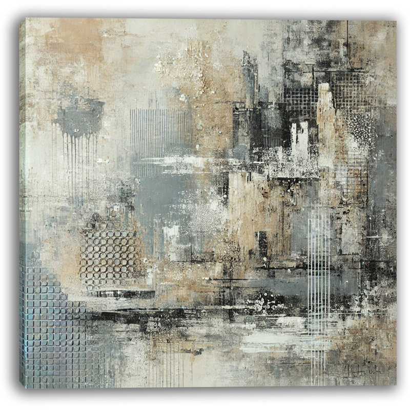 Urban Texture Abstract Canvas Print Wall Art, 40" H x 40" W x 1.5" D