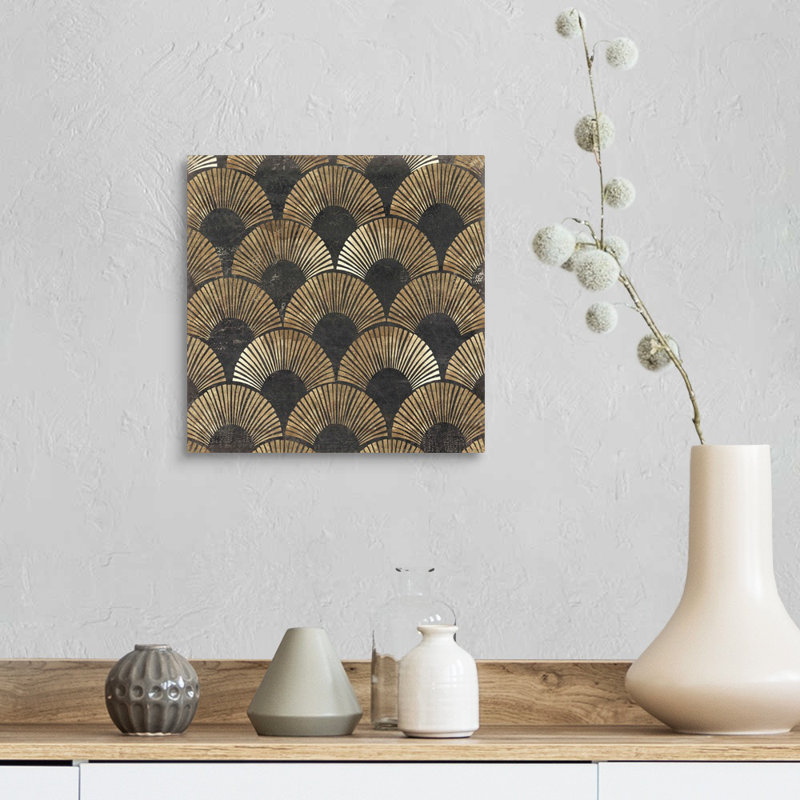 «Golden Art Deco II» par Aimee Wilson, reproduction sur toile, Toile tendue, H 12 po x l 12 po, Sans cadre