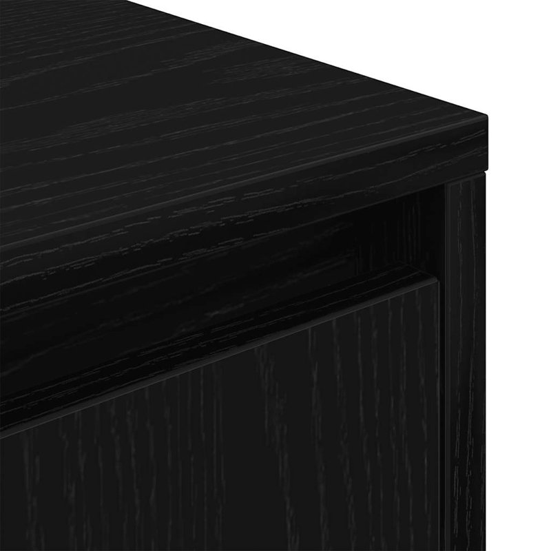 Daphane 38cm W Manufactured Wood Bedside Table, Black