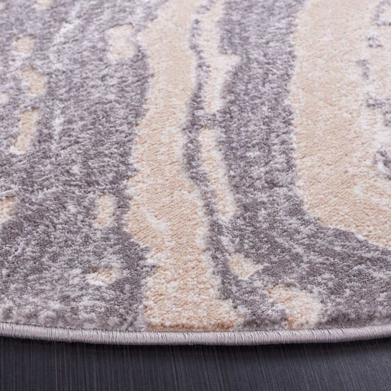 Tapis beige / gris Alohi 211, Rond 6 pi 7 po