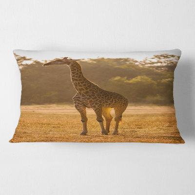 Housse et insert de coussin rectangulaire African Giraffe in the Wild II