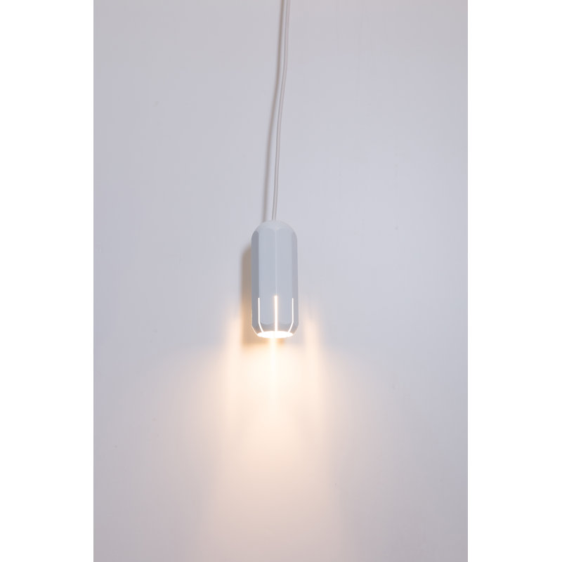 Brixton 1 - Light LED Pendant, 4.5" H x 1.75" W x 1.75" D, White