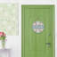 Panneau de porte d'entrée fleuri « Bienvenue printemps-été » avec marguerites, style champêtre, pour décoration extérieure de porche.