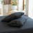 DONEUS Striped Duvet Cover Set 100% Washed Cotton Linen Like Soft Feelling Breathable Bedding-113054922-113054927