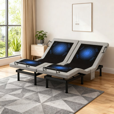 Split King Massaging Adjustable Bed Frame With Zero Gravity and Wireless Remote