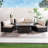 4 - Person Outdoor Wicker Fire Pit Patio Dining Set With Cushions