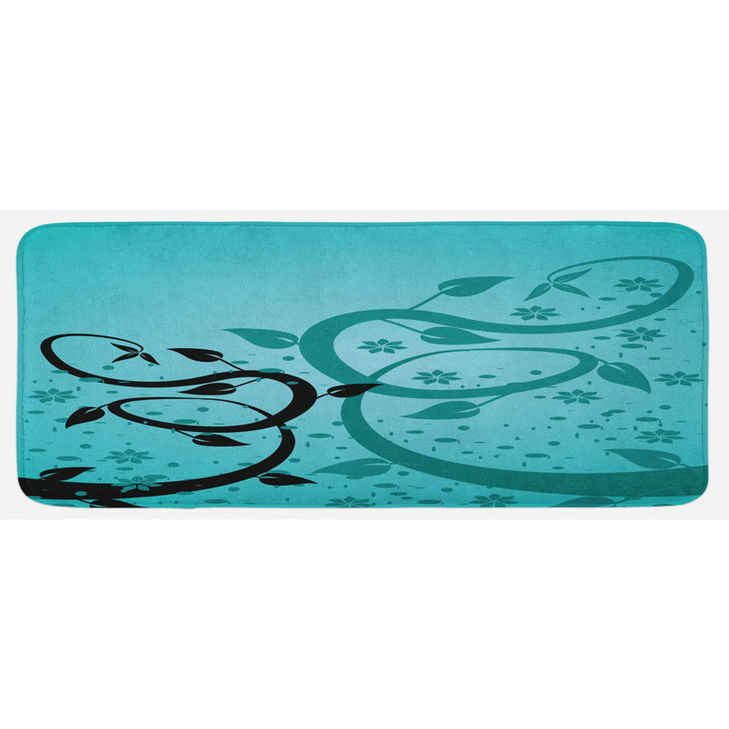 Tapis de cuisine abstrait turquoise
