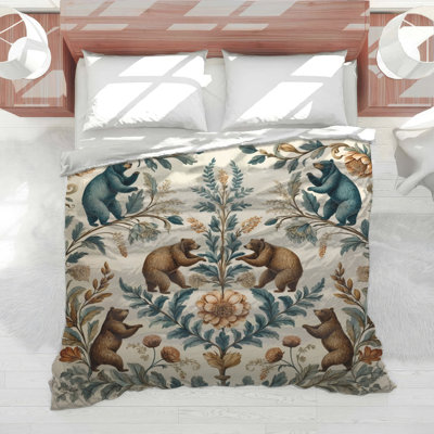 Édredon floral à motif d'ours
