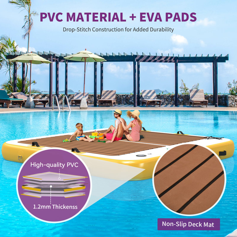 Balconera Inflatable Floating Dock, 10 ft. W