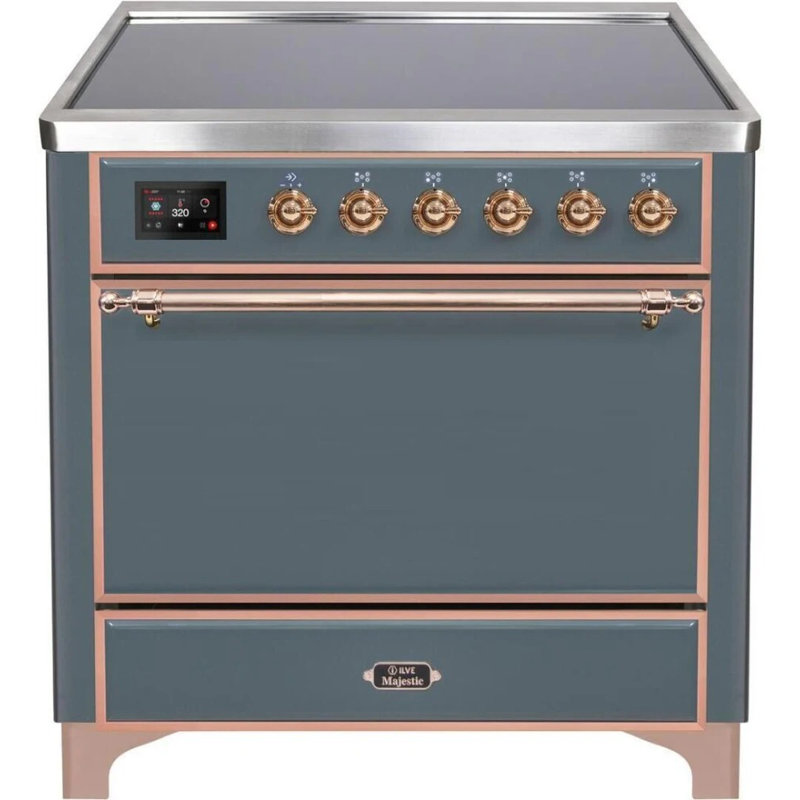 Majestic Ii 36 Inch Freestanding Induction Range, Blue Gray/Copper