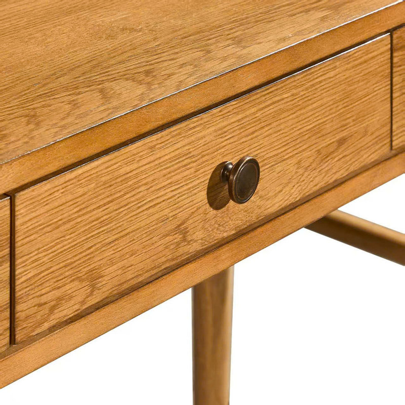 54" Tan Wood Grain 3-Drawer Writing Desk