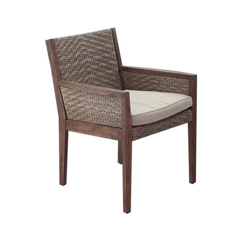Chaise de patio avec coussin en eucalyptus