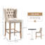 Tabourets de comptoir en beige, de 2 - Coussin confortable et chaises en bois de fabrication beige, mousse dense, assemblage des pieds