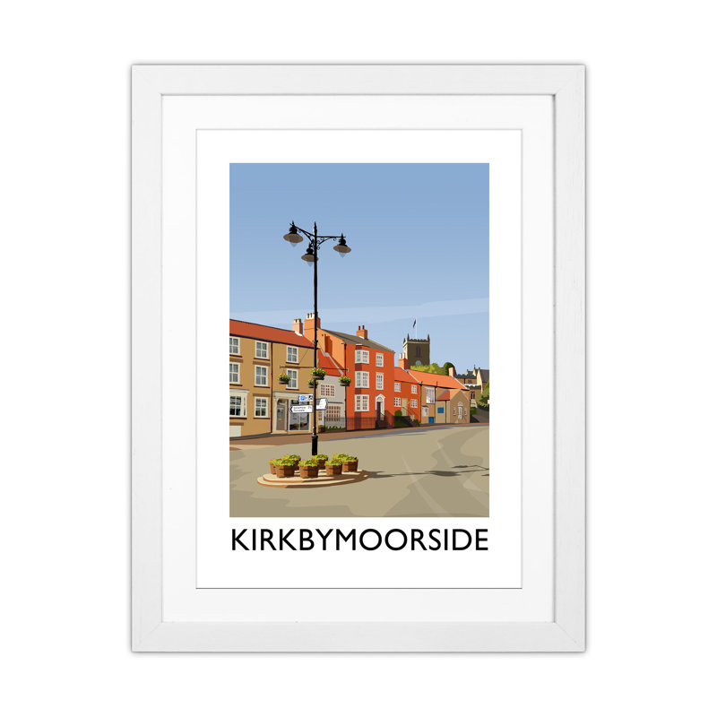 Kirkbymoorside Portrait by Richard O'Neill - Print, 43.5cm H x 33.5cm W x 3cm D, White Framed