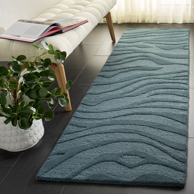 Tapis d'intérieur en laine touffeté à la main Ebony, Tapis de couloir 2 pi 3 po x 8 pi