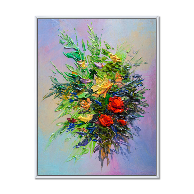 Reproduction d'art sur toile, "Life style" rouge et vert, H 20 po x l 12 po x P 1 po, Cadre flottant blanc