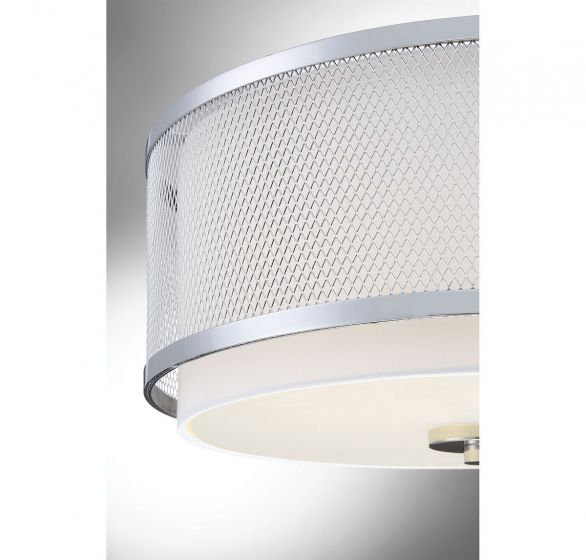 Penn 3 -Light 14.75" Flush Mount, Polished Nickel